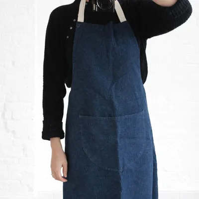 Tablier de travail français années 1920 – indigo – workwear ancien